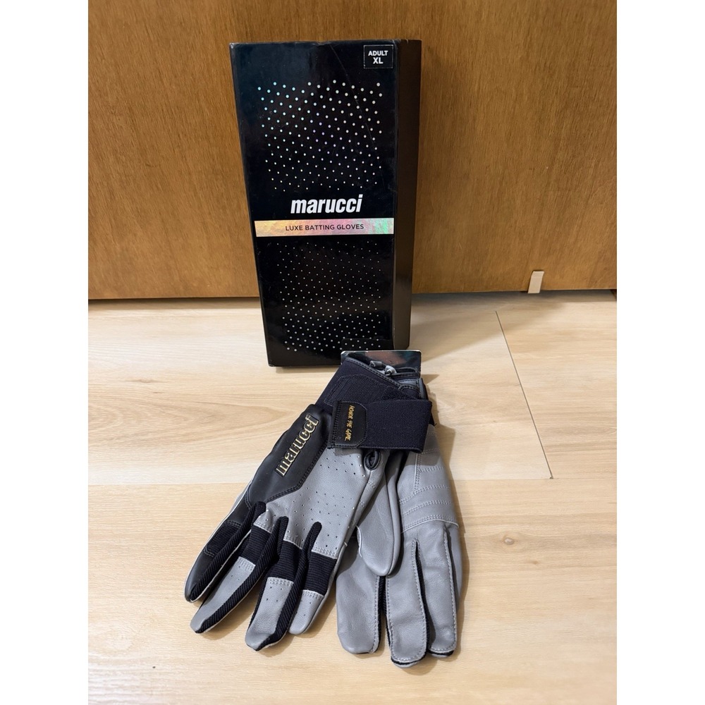 Marucci Luxe Adult XL Baseball Softball Batting Gloves Gray Black New In Box